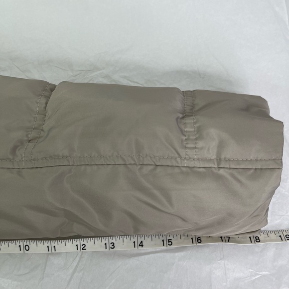 London Fog Diamond Quilt Puffer Jacket Size S Beige Taupe Detachable Hood - Picture 13 of 13